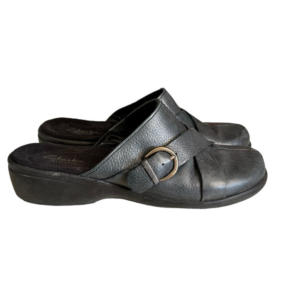 Clarks Artisan Women’s Buckle Pebbled Criss Cross Mules Blue 85127 Sz 8M - Picture 3 of 9